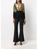 block tone gold and black blazer jacket