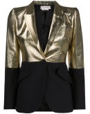 block tone gold and black blazer jacket