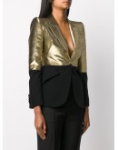 block tone gold and black blazer jacket