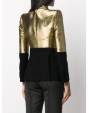 block tone gold and black blazer jacket