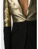 block tone gold and black blazer jacket
