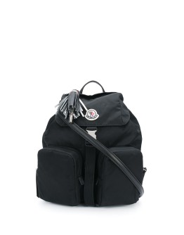 fringe detail logo backpack
