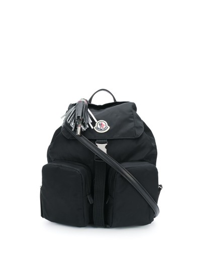 fringe detail logo backpack