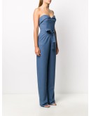 belted strapless jumpsuit