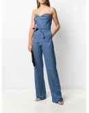 belted strapless jumpsuit