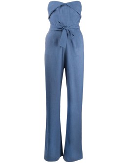 belted strapless jumpsuit
