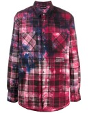 tie-dye plaid check shirt