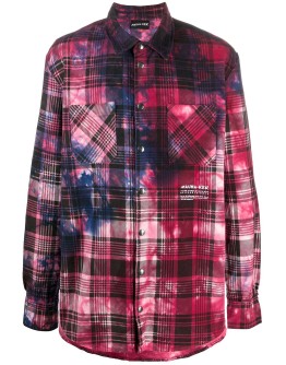 tie-dye plaid check shirt