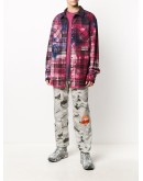 tie-dye plaid check shirt