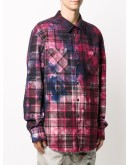 tie-dye plaid check shirt