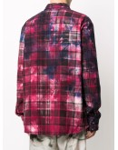 tie-dye plaid check shirt