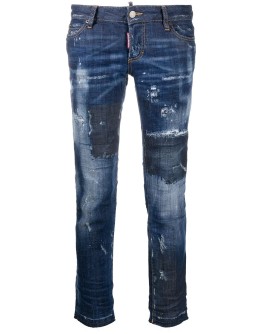 distressed cropped jeans