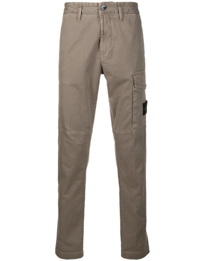 patch-embellished chinos
