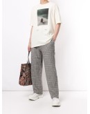 contrast print T-shirt