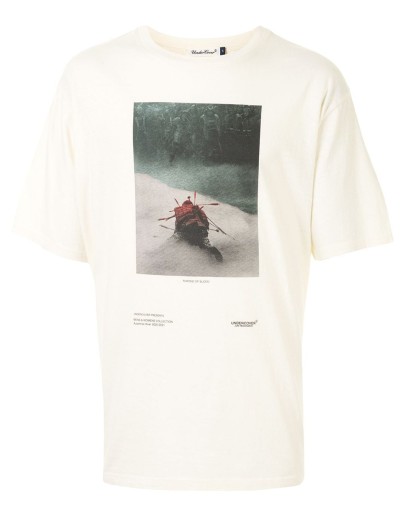 contrast print T-shirt