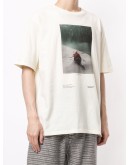 contrast print T-shirt