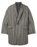 oversize check print coat