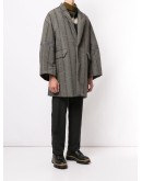 oversize check print coat