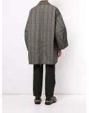 oversize check print coat