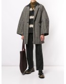 oversize check print coat