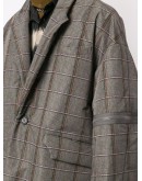oversize check print coat
