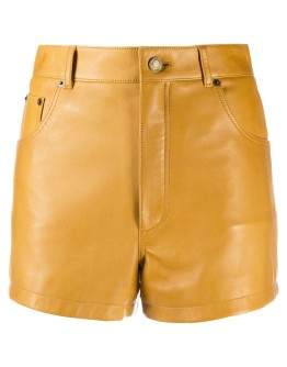 lambskin leather shorts