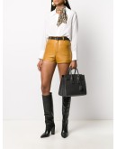 lambskin leather shorts