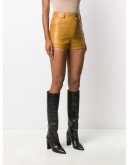 lambskin leather shorts