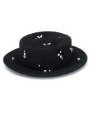 crystal-embellished canotier hat