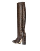 snakeskin-effect knee-high boots