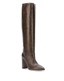 snakeskin-effect knee-high boots