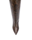snakeskin-effect knee-high boots
