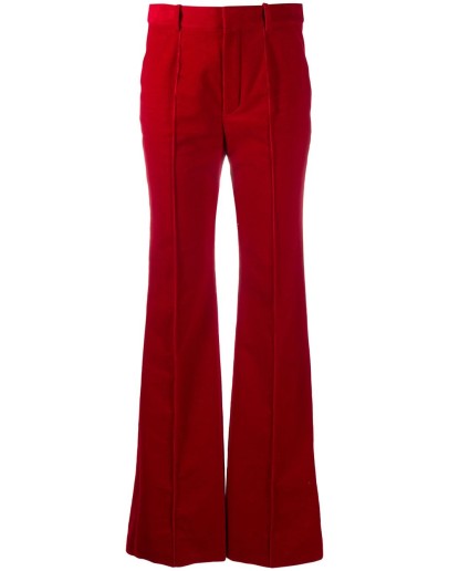 high-waisted straight-leg trousers