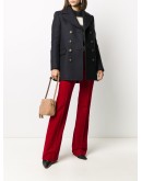 high-waisted straight-leg trousers