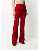 high-waisted straight-leg trousers