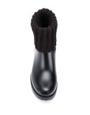 ribbed knit detail booties