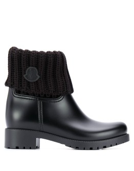 ribbed knit detail booties