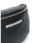 logo leather belt bag with statement zip