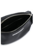 logo leather belt bag with statement zip