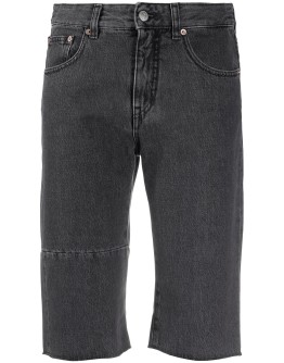 knee-length denim shorts