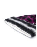 leopard-print striped beanie