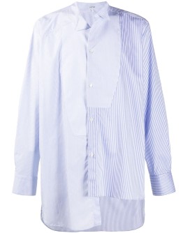 asymmetrical striped shirt