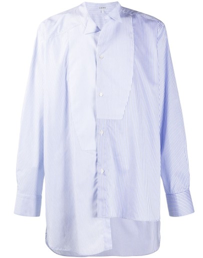 asymmetrical striped shirt