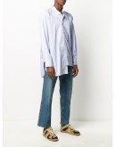 asymmetrical striped shirt