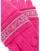 logo print knit gloves