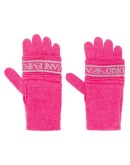 logo print knit gloves