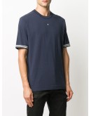 short-sleeved contrast trim T-shirt