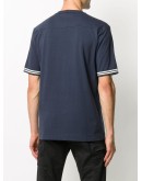 short-sleeved contrast trim T-shirt