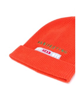 Manifesting embroidered slogan beanie