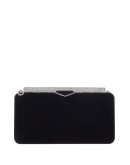 Ellipse clasp-fastening clutch bag
